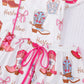 Bow Cowgirl Boots Print Pajama Set OMFORT