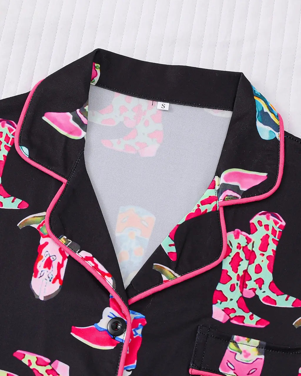 Patterned Cowgirl Boots Pajama Set OMFORT