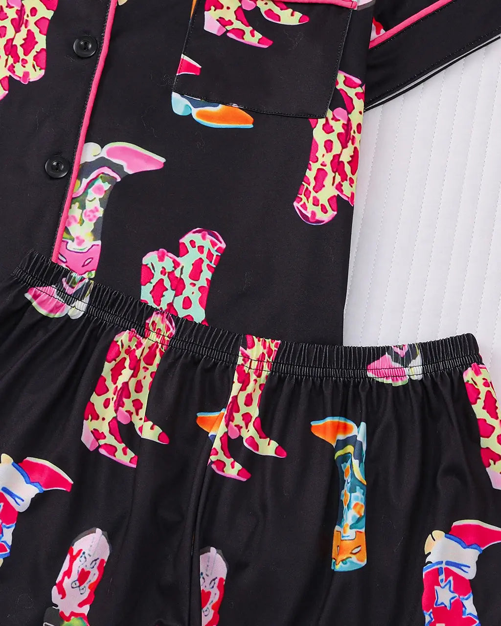Patterned Cowgirl Boots Pajama Set OMFORT