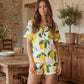 Lemon Print Short Pajama Set OMFORT