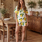 Lemon Print Short Pajama Set OMFORT