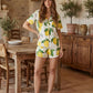 Lemon Print Short Pajama Set OMFORT
