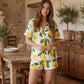 Lemon Print Short Pajama Set OMFORT