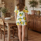 Lemon Print Short Pajama Set OMFORT