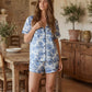 Vintage Floral Print Pajama Set OMFORT