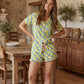 Lemon Pattern Print Pajama Set OMFORT