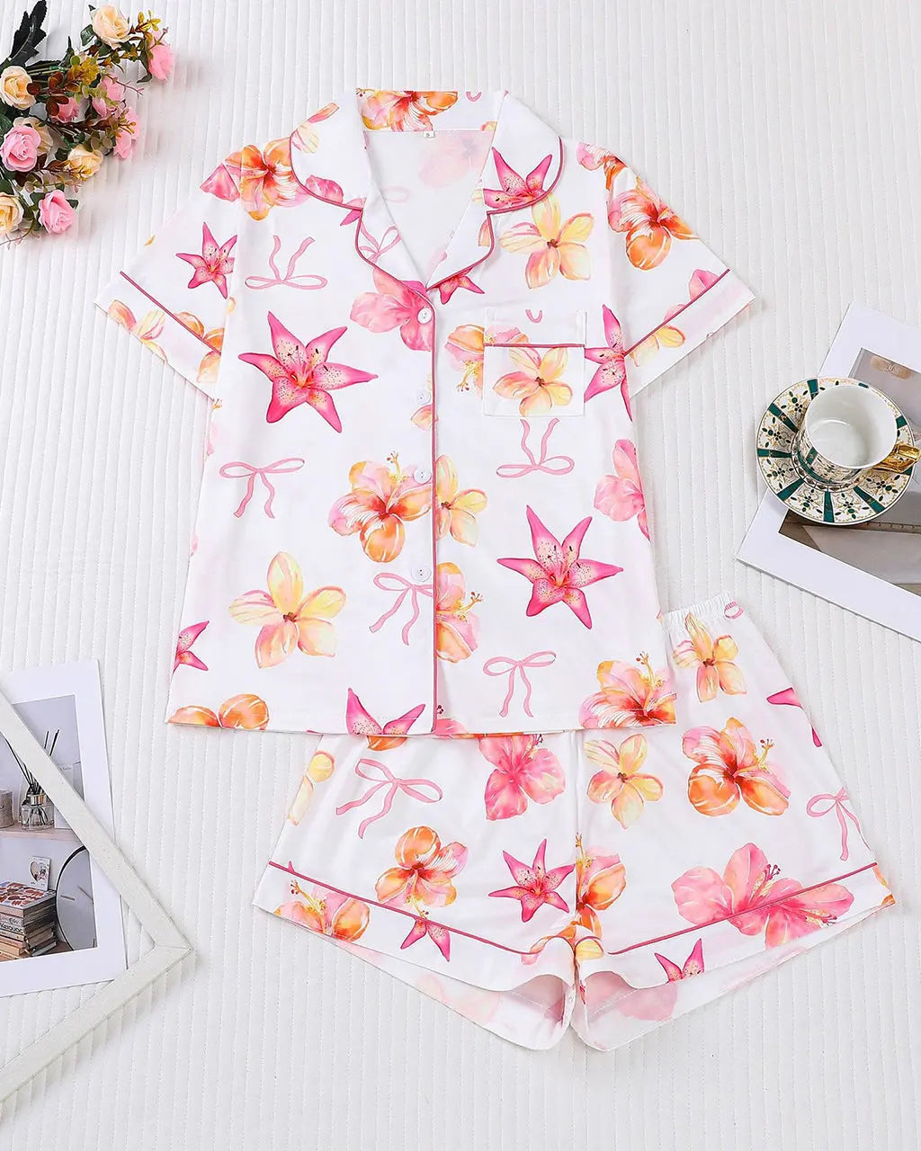 Lily Floral Print Pajama Set OMFORT