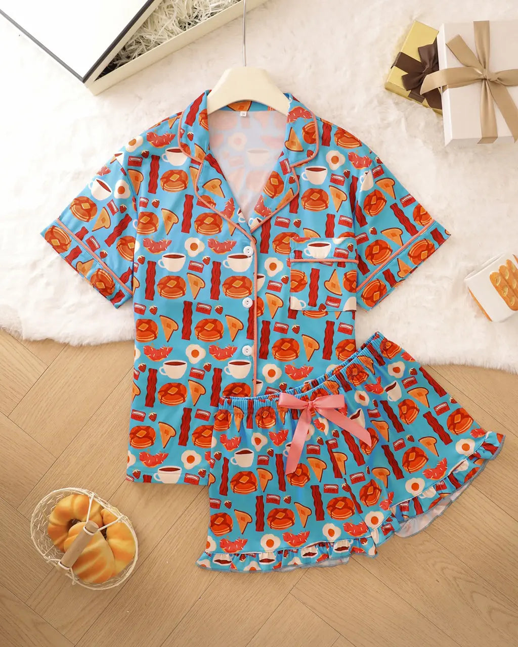 Sushi Print Short Pajama Set OMFORT