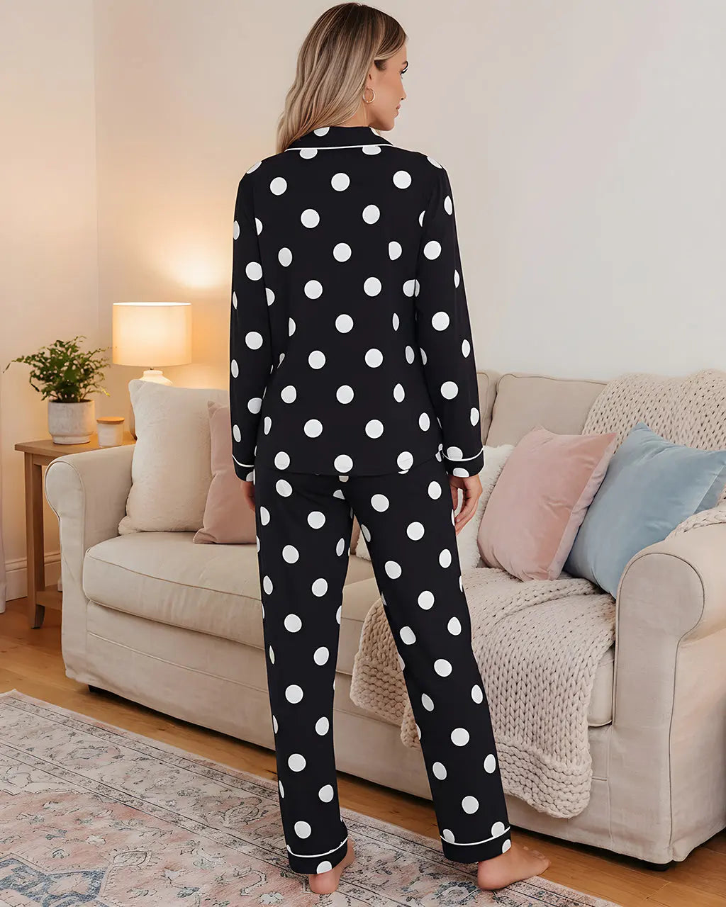 Polka Dot Print Pajama Set OMFORT
