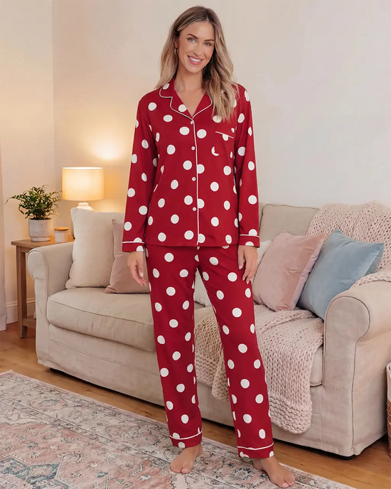 Polka Dot Print Pajama Set OMFORT