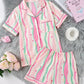 Dopamine Stripe Print Pajama Set OMFORT