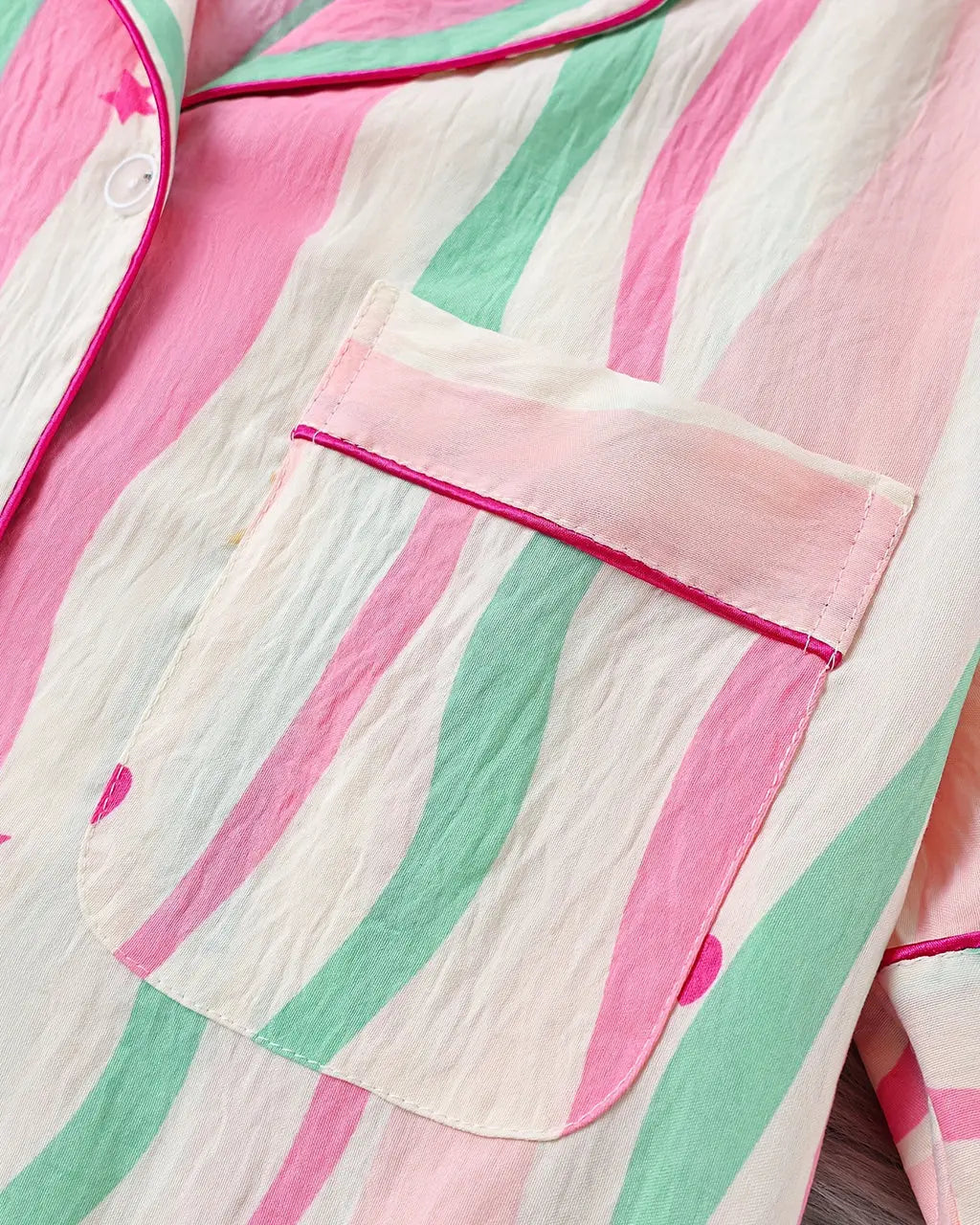 Dopamine Stripe Print Pajama Set OMFORT