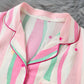 Dopamine Stripe Print Pajama Set OMFORT