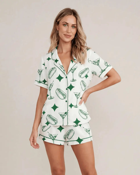 Weenies Hot Dogs Martinis Pajama Set - OMFORT