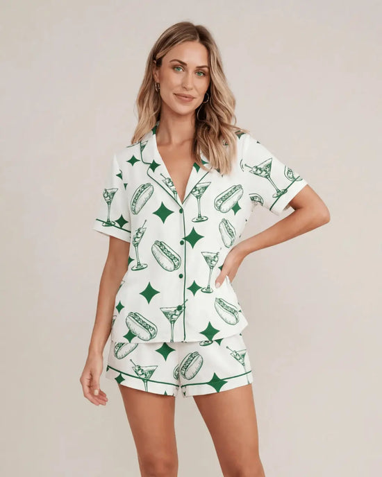 Weenies Hot Dogs Martinis Pajama Set - OMFORT