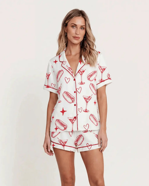 Hot Dog Martini Pajama Set - OMFORT