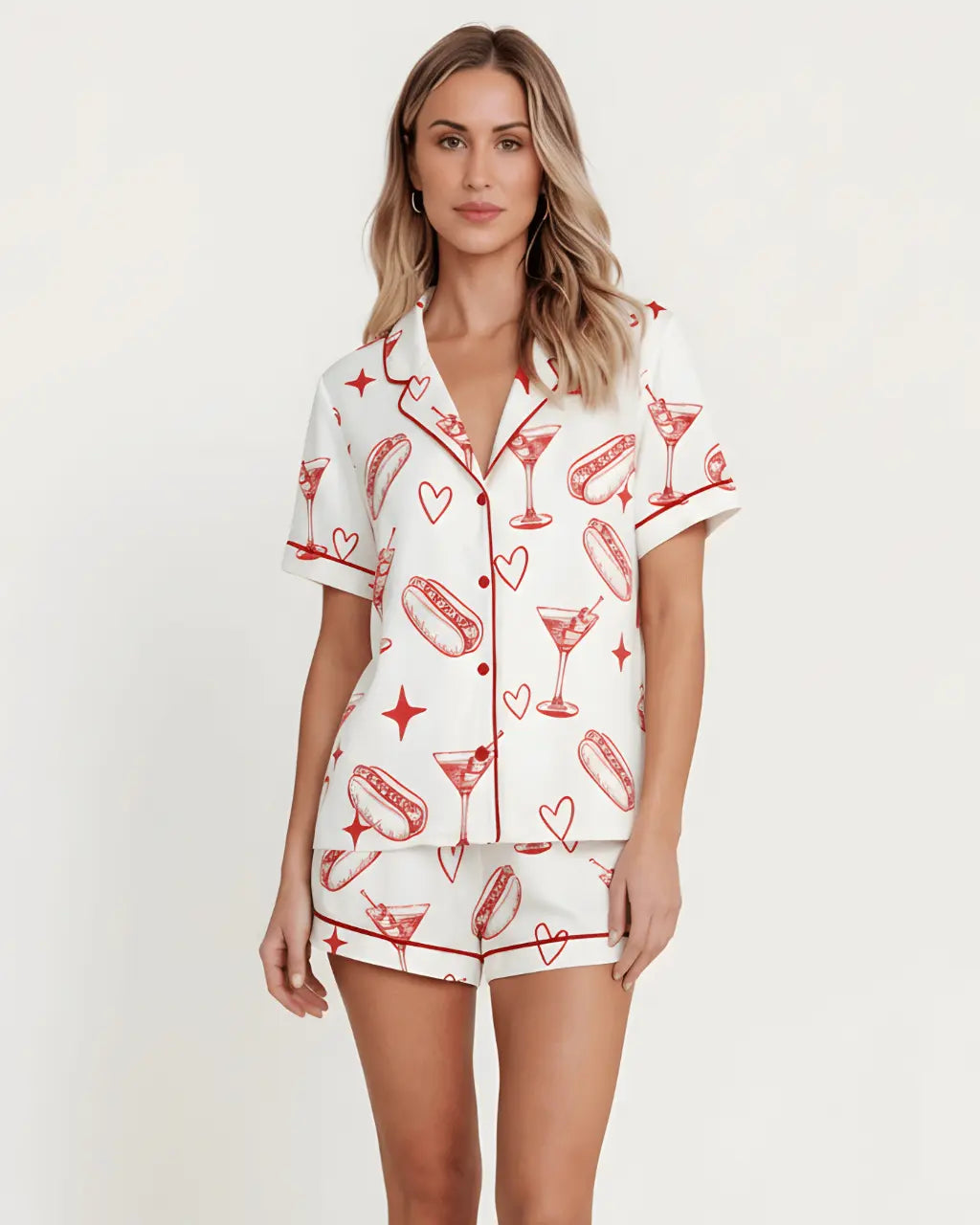 Hot Dog Martini Pajama Set - OMFORT