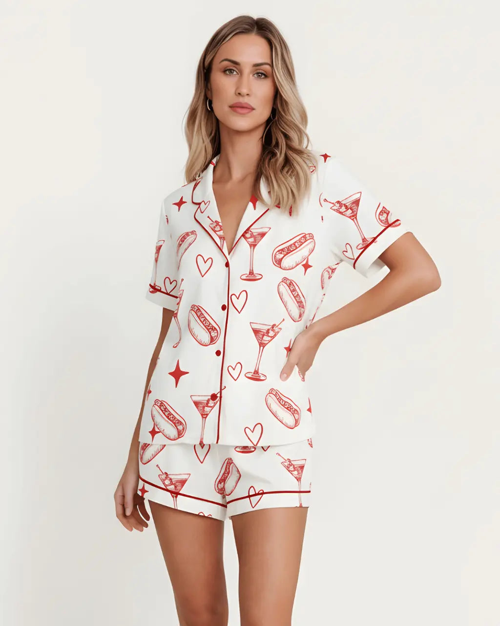 Hot Dog Martini Pajama Set - OMFORT