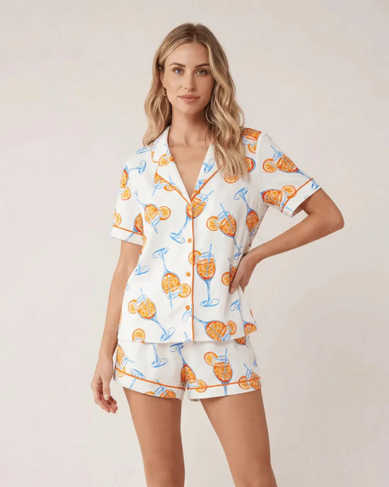 Aperol Spritz Trio Print Pajama Set - OMFORT