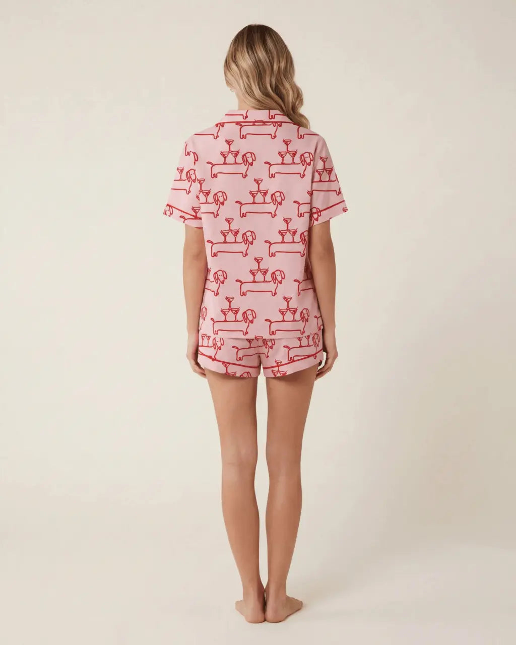 Martini And Weenies Dachshund Dog Pajama Set - OMFORT