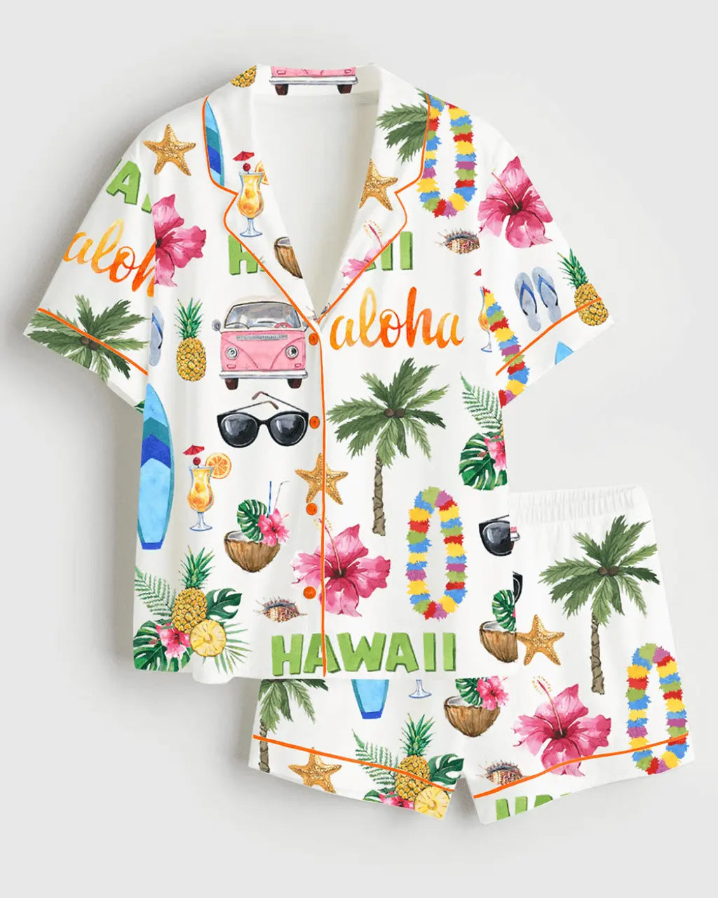 Hawaii Travel Print Pajama Set - OMFORT