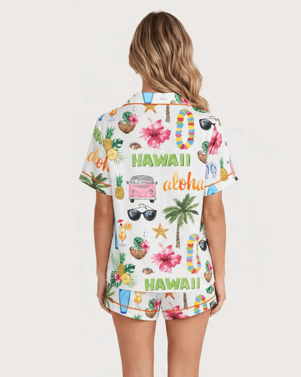 Hawaii Travel Print Pajama Set OMFORT