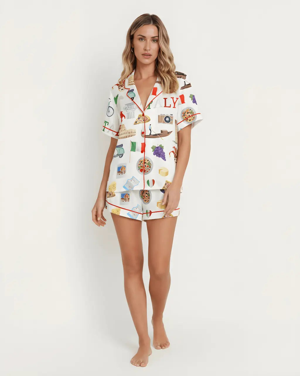 Rome Italy Travel Short Pajama Set - OMFORT