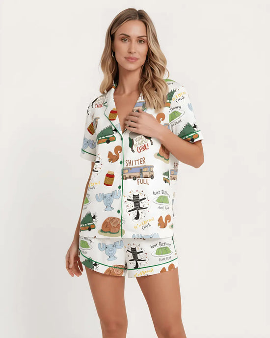 Clark Vacation Print Pajama Set - OMFORT