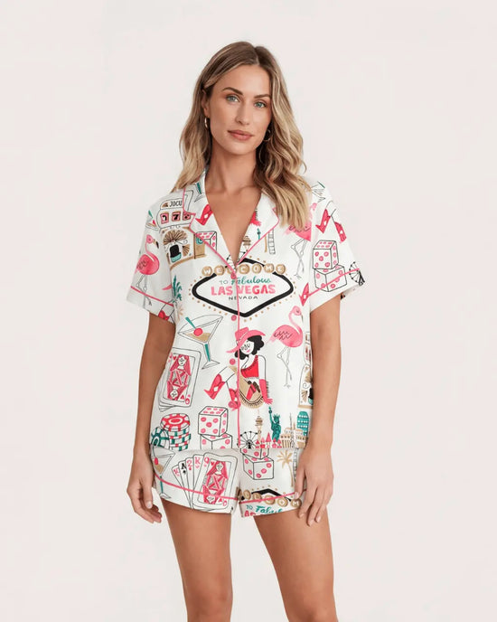 Las Vegas Nevada City Print Pajama Set - OMFORT