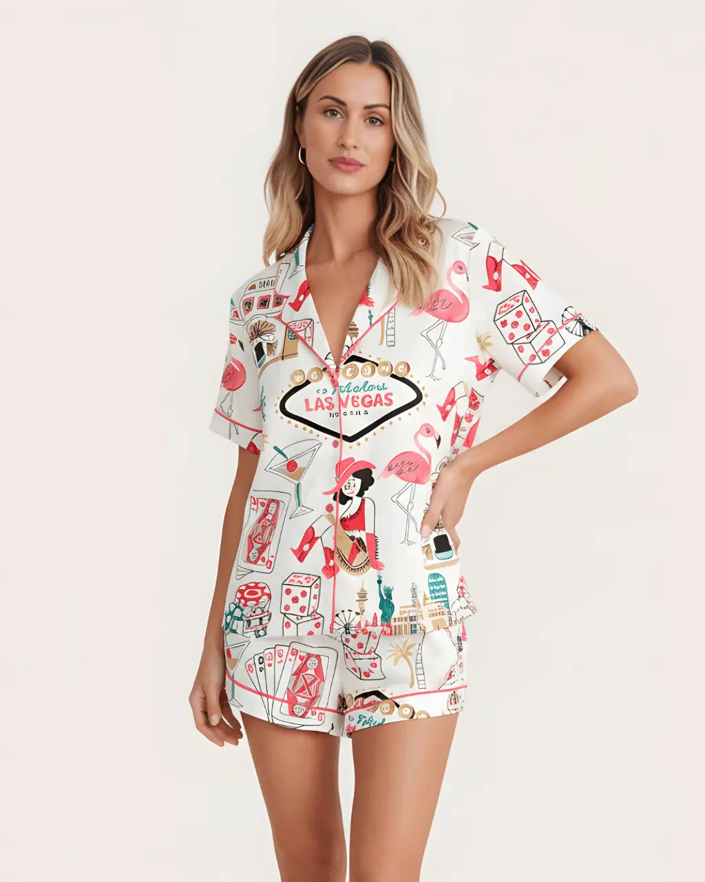 Las Vegas Nevada City Print Pajama Set - OMFORT