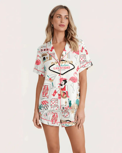 Las Vegas Nevada City Print Pajama Set - OMFORT