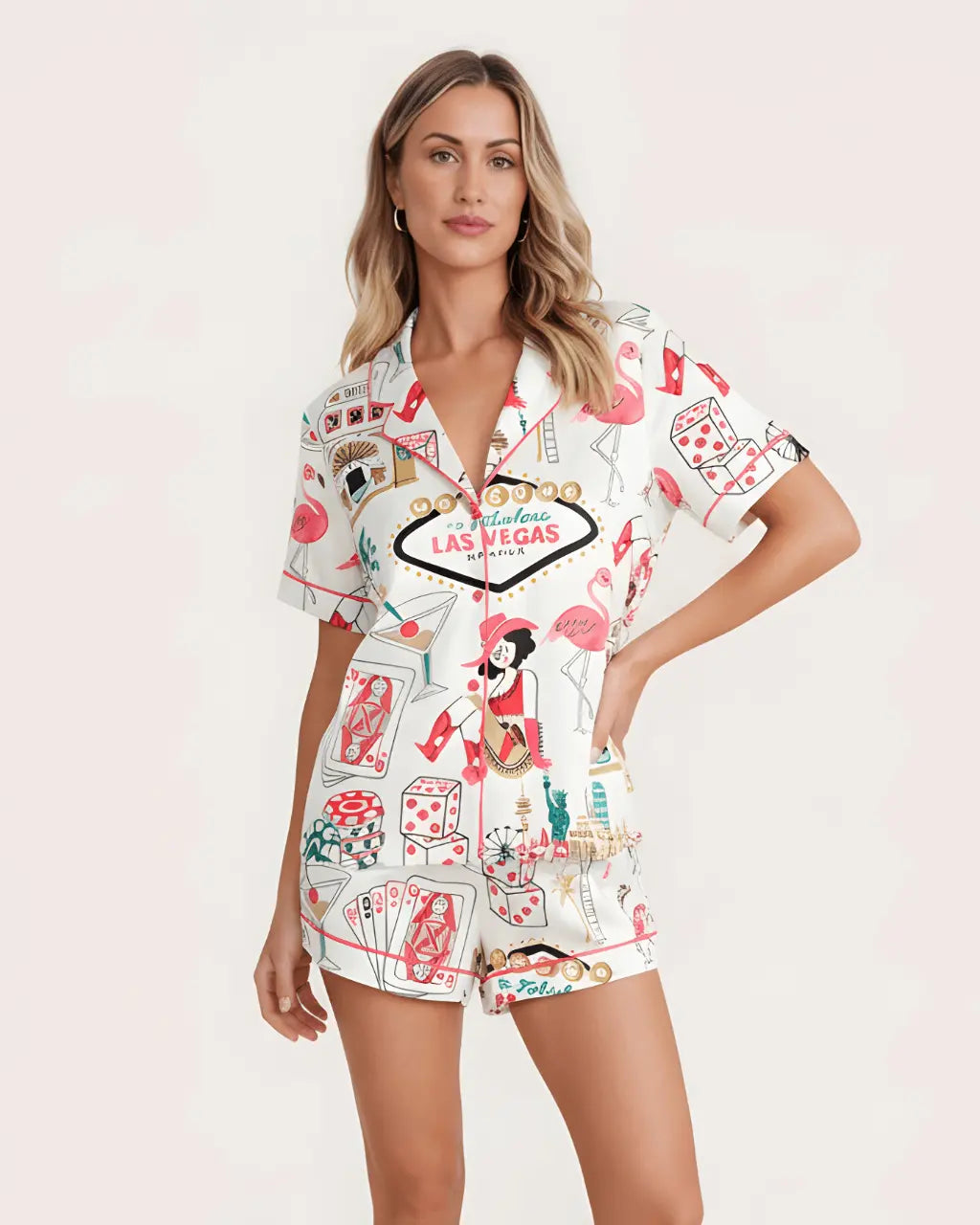 Las Vegas Nevada City Print Pajama Set - OMFORT