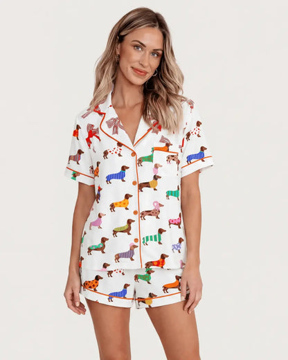 Adorable Colorful Dachshund Pajama Set - OMFORT
