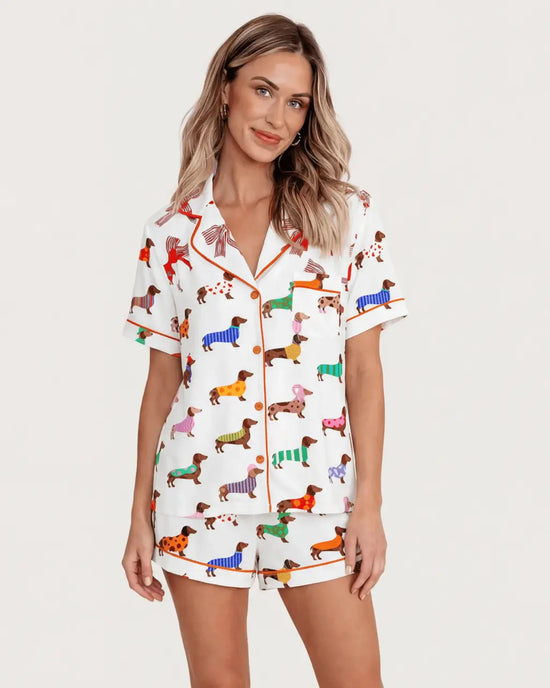 Adorable Colorful Dachshund Pajama Set - OMFORT