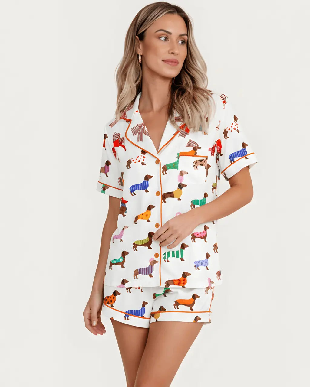 Adorable Colorful Dachshund Pajama Set - OMFORT
