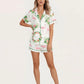 Watercolor Flamingo Silky Pajama Set - OMFORT