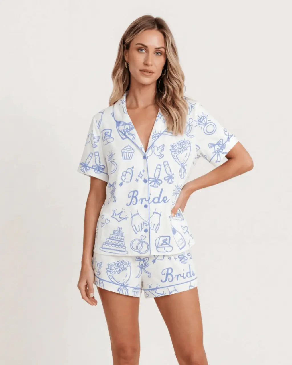 Bride Bridesmaid Bridal Party Wedding Pajama Set - OMFORT