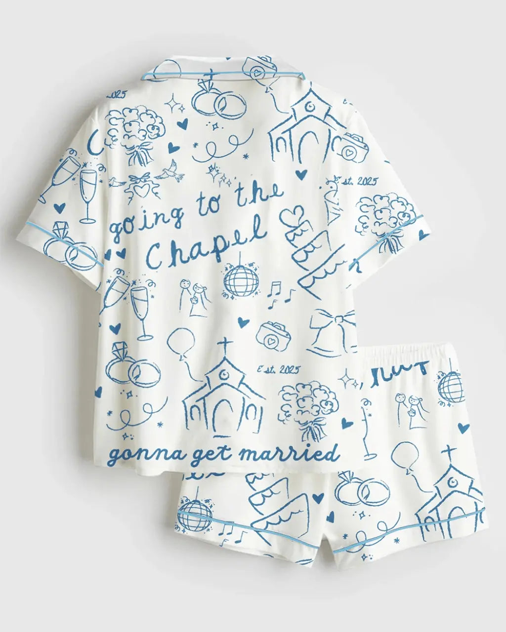 Going To The Chapel Gonna Get Married Bachelorette Bride Wedding Pajama Set - OMFORT