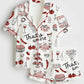 Hand-Drawn Whimsical Illustrations Of Italian Food Wedding Pajama Set - OMFORT