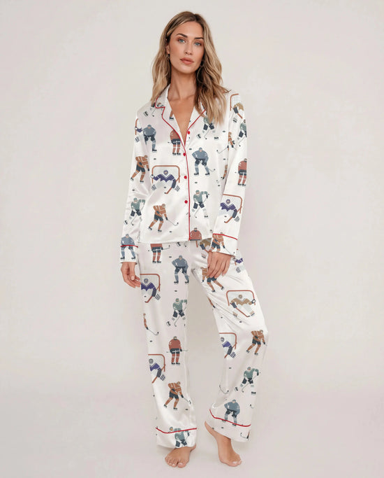 Hockey Player Print Pajama Set - OMFORT