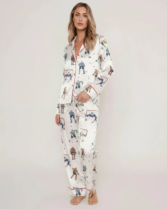 Hockey Player Print Pajama Set OMFORT