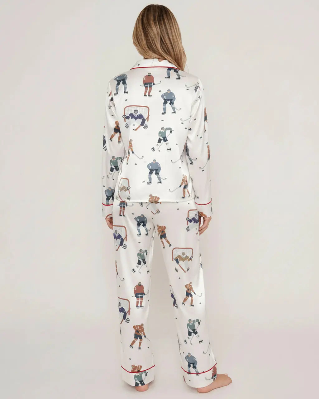 Hockey Player Print Pajama Set OMFORT