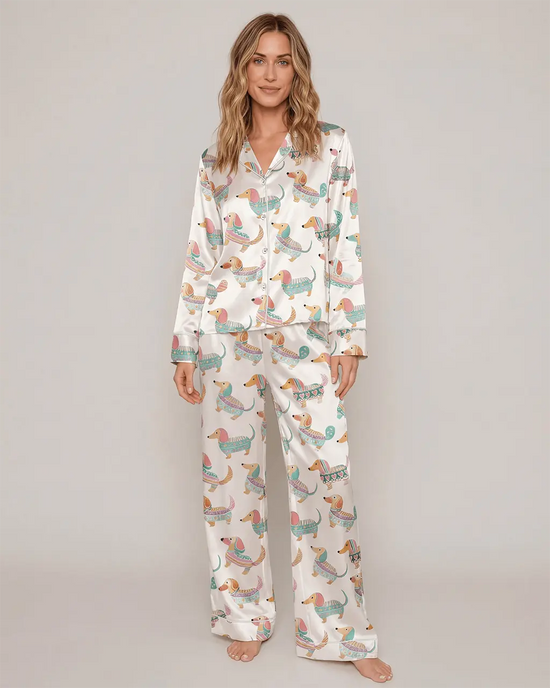 Miniature Dachshund Print Pajama Set - OMFORT