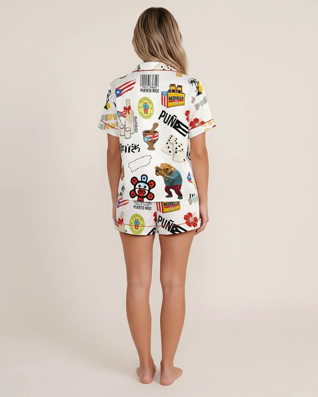 Puerto Rico Travel Print Pajamas Set OMFORT
