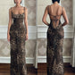 Leopard Print Backless Draped Halter Maxi Mermaid Dress - OMFORT
