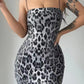 Sequin Leopard Print Mini Bodycon Dress - OMFORT