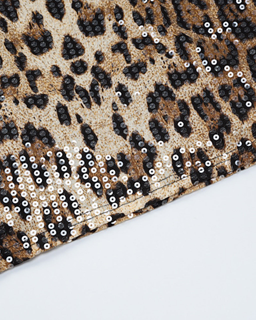 Sequin Leopard Print Mini Bodycon Dress - OMFORT