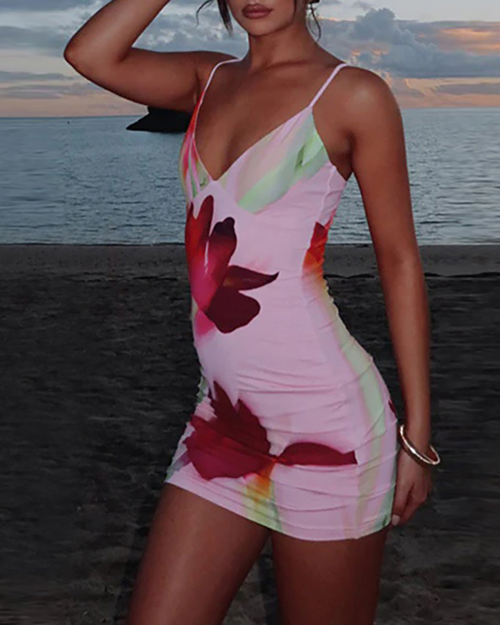 Soft Waves Violet Petals Mini Dress - OMFORT