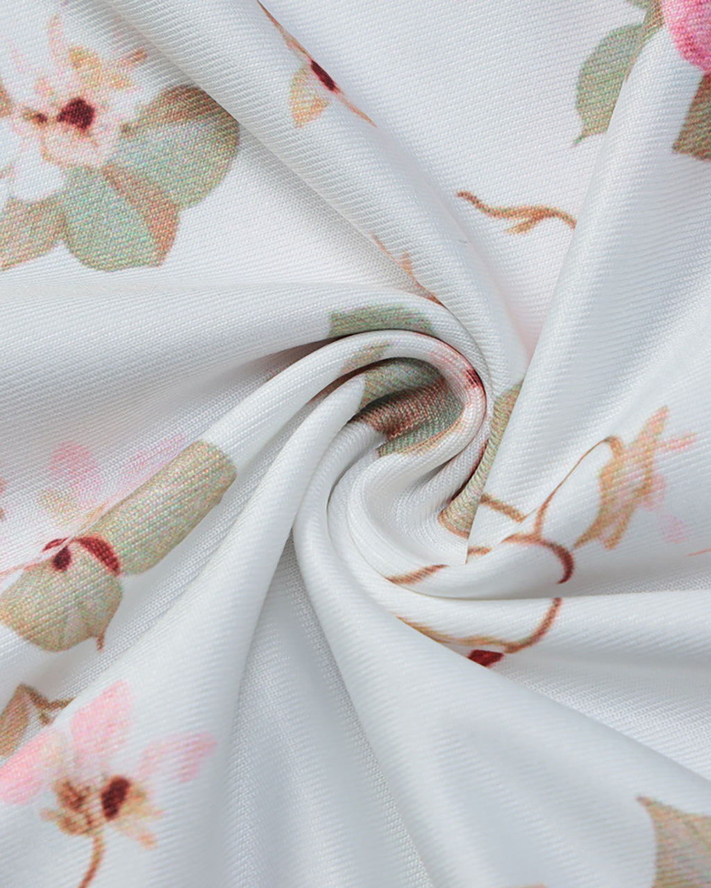 V-neck Floral Print Lace Patchwork Dress - OMFORT