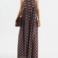 Polka Dot Pleated Detail Maxi Dress OMFORT